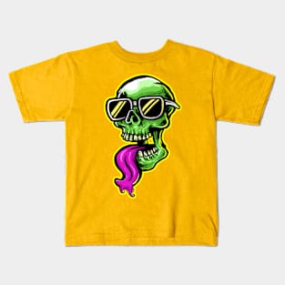 Skull tongue glasses Kids T-Shirt